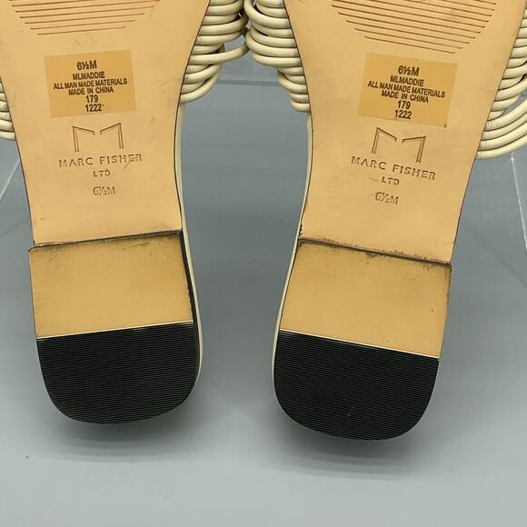 NEW Marc Fisher Women’s Maddie Flat Sandals Cream Size 6.5M - Picture 9 of 10